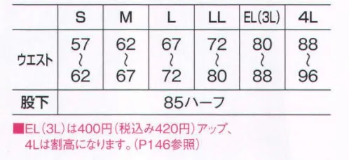 ビッグボーン 660 ワンタックパンツ 肌ざわりの良さが仕事の能率を高める。静電気の発生をシッカリ抑えます。※サイズ5Lは販売終了致しました。 サイズ／スペック