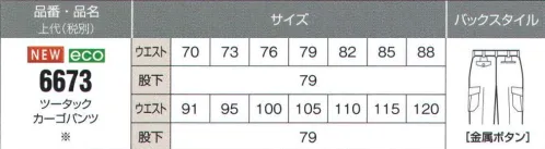 ビッグボーン 6673 ツータックカーゴパンツ シンプルなデザインがスマートでかっこよさを引き立てる サイズ／スペック