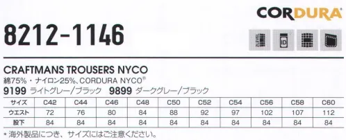 ビッグボーン 8212-1146 CRAFTMANS TROUSERS NYCO 北欧スウェーデンで進化を遂げるワーキングウェアブランドBLAKLADER®（ブラックラダー）CORDURA® NYCODカン両サイドにベルクロ付きワイドループBLAKLADER刻印メタルボタンリムーバブルIDホルダーネイルポケット多数の機能ポケット膝、ポケット等をCORDURA®で補強。ニーパット（別売り）:4027-1023装着可能。コーデュラと綿の快適性を兼ね備えた、非常に耐久性のある生地を使用しています。※ヨーロッパの仕様ですのでサイズ表を十分ご確認の上お買い求めください。BLAKLADERはヨーロッパアパレル業界の中心に根を張り、ファッション界・産業界において誇りを持ってワーキングウェアの歴史を作ってきました。50年以上の家族経営によるビジネスを経て、ワーキングウェア作りのノウハウを蓄積してきました。今、BLAKLADERはワーキングウェア、アンダーウェア、グローブにおける開発者であり、生産者であり、流通業者であります。機能や品質、デザインにおいて高性能を必要とされる方たちのワーキングアイテムを代理店を通じ、世界中のユーザーに販売しています。我々にとってワーキングウェアはより良い作業効率を発揮するためのツールであると考えます。我々の製品の機能は、より効率よく仕事を行うこと、そして最大限の安全性を発揮すること、それが我々の使命です。アイデンティーティー、ルーツ、ブランド力、BLAKLADER魂これらのこだわり（思い）を忘れることなく、ワーキングウェア、アンダーウェア、グローブの生産を続けてまいります。我々の製品は、仕事の効率化を発揮し、最大限の安全性を提供しています。※この商品はご注文後のキャンセル、返品及び交換は出来ませんのでご注意下さい。※なお、この商品のお支払方法は、先振込（代金引換以外）にて承り、ご入金確認後の手配となります。 サイズ／スペック