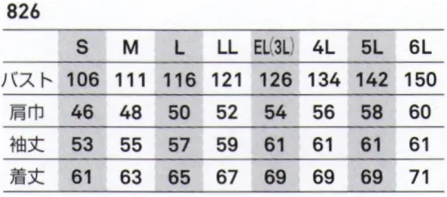 ビッグボーン 826 ジャケット 綿の風合いと合繊の機能の融合素材。ストレッチ素材だからどんな動きにも抜群。東レワルツ糸使用で高機能を付加することを実現しました。（1）引き裂き強度・引っ張り強度に優れハードな着用に耐えられます。（2）身体の動きにフィットした適度なストレッチ＆ストレッチバック。（3）形態安定性に優れ洗濯・アイロン手間いらず。（4）まろやかな風合い。（5）上品な光沢感。 サイズ／スペック