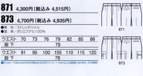 ビッグボーン 871 ツータックパンツ 屋内のデスクワークから屋外でのハードワークにも幅広く着こなせるオールランドウェア。 サイズ／スペック