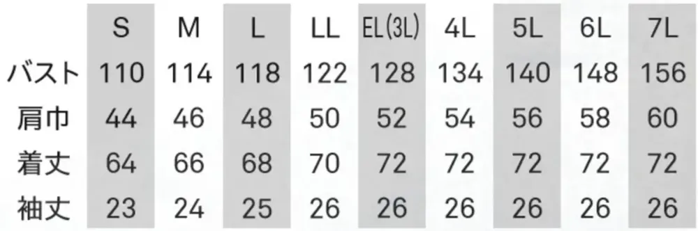 ビッグボーン EBA5138 半袖ジャケット（ファン・バッテリー別売） サイズ・スペック