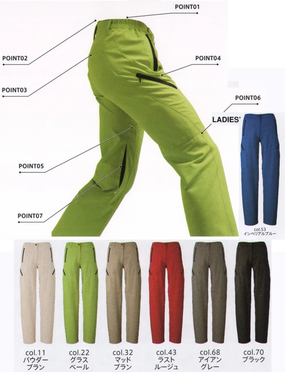 4930269132869 SMART WORK WEAR SW524 レデイースギアカーゴパンツ 色