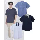 医療白衣com 介護衣 半袖シャツ ボンマックス BKB4504 ビームス ユニセックスワイドカラーシャツ