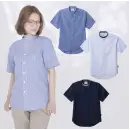 医療白衣com 介護衣 半袖シャツ ボンマックス BKB4506 ビームス ユニセックスバンドカラーシャツ