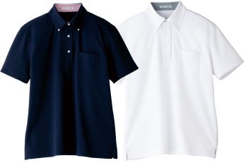 介護衣 半袖ポロシャツ ボンマックス FB5023M メンズポロシャツ（チェック） 医療白衣com
