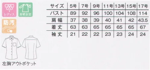 ボンマックス FB4036L レディスレギュラーカラー半袖ブラウス  サイズ／スペック