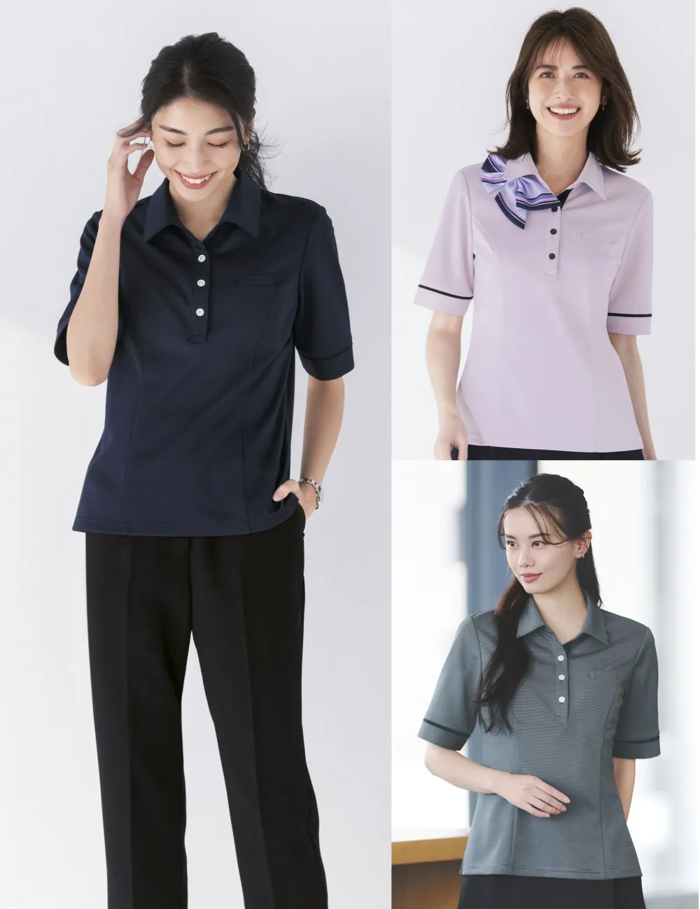 事務服　ポロシャツ ボンマックス（ユニフォーム） 事務服 ポロシャツ ニット AD8804