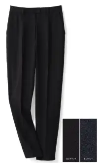 ボンオフィス AP6260 テーパードパンツ 【Timeless Bottom（タイムレス ボトム）】こんなの欲しかった！新・美脚パンツ必ず見つかるお似合いの3型デザイン共通ポイントPOINT1:アクティブに動けるストレッチ素材で、しゃがんだときも窮屈さがなく快適。POINT2:360度美脚見えをとことん追求した美尻シルエットで、後ろ姿まで抜かりなし。POINT3:股上を深めに設定して、トップスのハミ出しや下着のちら見えの悩みを解決。どんなシーンでも、誰にでも似合う永遠のスタンダードデザイン。どんなトップスにも合わせやすく、引き締まって見える定番カラー。動きに合わせて縦横に伸びる2WAYストレッチ素材。ストレスを感じないしなやかな伸縮性であらゆるシーンの動作に対応。★テーパードパンツ★裾に向かって細くなるすっきりシルエットで、こなれ感たっぷり。・ラインを損なわず、物の出し入れがスムーズな斜めポケット仕様で、美しさと機能性を兼ね備えました。・ウエストは後ろゴム仕様。箱ポケットで物の出し入れがしやすく、口の形状が型崩れしにくい仕様です。