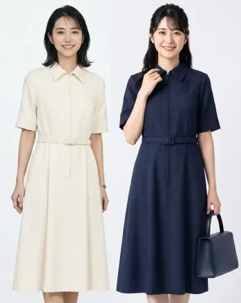 オフィスウェア 七分（八分）袖ワンピース ボンオフィス AUO5300 ワンピース 事務服JP