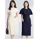 事務服JP オフィスウェア 半袖ワンピース ボンオフィス AUO5301 ワンピース