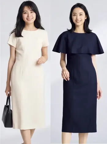 オフィスウェア 半袖ワンピース ボンオフィス AUO5301 ワンピース 事務服JP