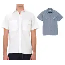 サービスユニフォームcom カジュアル 半袖シャツ Lee LCS46005 メンズシャンブレー半袖シャツ
