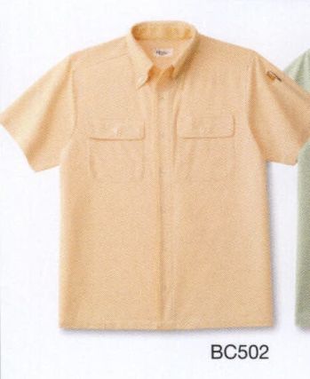 男女ペア 半袖シャツ ベスト BC502 ニット半袖カッターシャツ 作業服JP