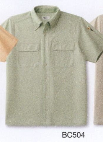 男女ペア 半袖シャツ ベスト BC504 ニット半袖カッターシャツ 作業服JP