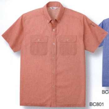 男女ペア 半袖シャツ ベスト BC801 半袖ペアシャツ 作業服JP