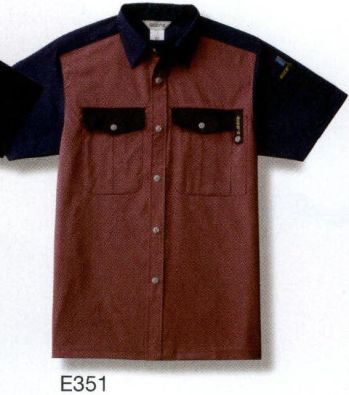 男女ペア 半袖シャツ ベスト E351 半袖ペアシャツ 作業服JP