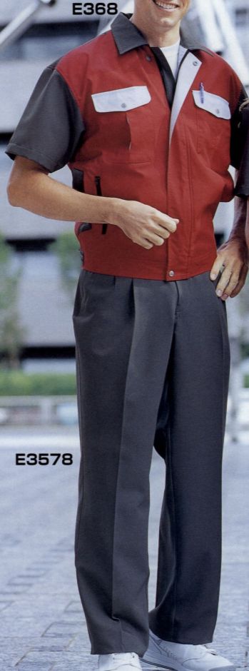 男女ペア 半袖ジャケット（ブルゾン・ジャンパー） ベスト E368 半袖ペアブルゾン 作業服JP