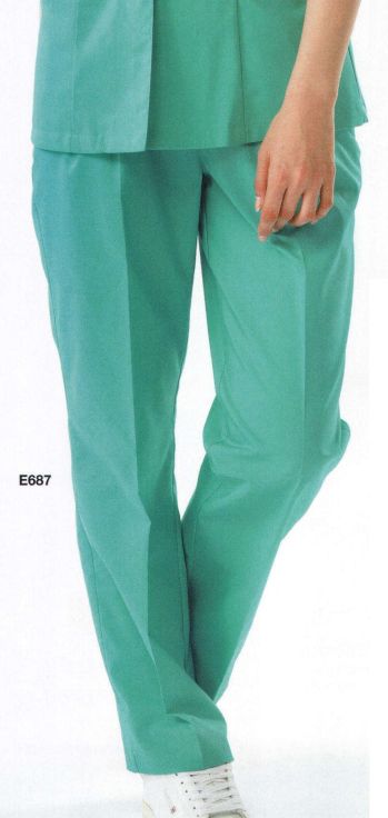 男女ペア パンツ（米式パンツ）スラックス ベスト E687 レディスツータックパンツ 作業服JP