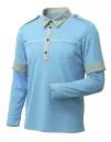 ベスト GA0716 長袖ポロシャツ ブルー