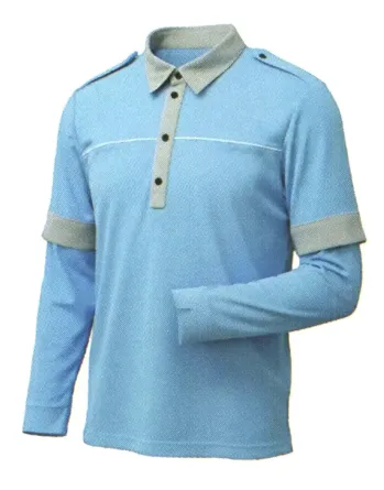 ベスト GA0716 長袖ポロシャツ ブルー
