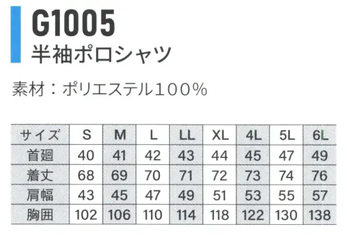ベスト G1005 半袖ポロシャツ ネイビー サイズ／スペック