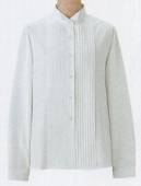 ボストン 03956 レディースピンタックシャツ（長袖） 定番ホワイトシャツ。ボトム、前掛け、小物使いでコーディネート自在のホワイトシャツです。