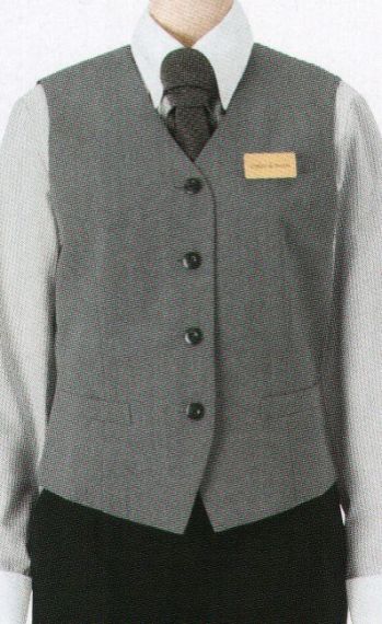 ボストン 15207 レディースベスト 杢調の淡いグレーと立体感のあるシャープな綾目の織柄で丈夫です。フォーマルなシーンに好評です。