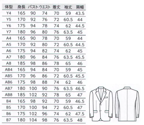 ボストン 11133-99-A ディレクタージャケット ディレクタージャケットがリニューアル。身頃、肩幅、着丈を測ってスッキリしたサイズ感になりました。上質な羊毛を使い、タキシードとしての品格を「織り」と「品質」に求めたフォーマルクロス。●ゆるみ寸法 Y対=バスト12cm・ウエスト13cm/ A体=バスト15cm・ウエスト13cm/ AB体=バスト17cm・ウエスト14cm/ B体=バスト18.5cm・ウエスト14cm※旧品番01105-05です。 サイズ／スペック