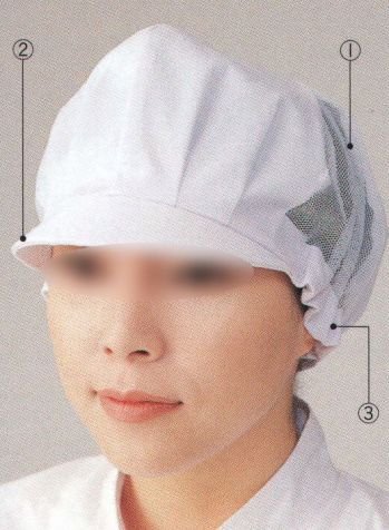 食品工場用 キャップ・帽子 ビーバーズキャップ BL-5211 六方横メッシュセミフード帽 食品白衣jp
