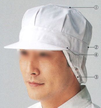 食品工場用 キャップ・帽子 ビーバーズキャップ BL-6111 八方形ネット付帽 食品白衣jp