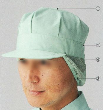 食品工場用 キャップ・帽子 ビーバーズキャップ BL-6113 八方形ネット付帽 食品白衣jp