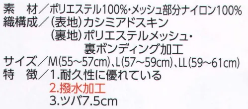 ビーバーズキャップ 5001 ゴルフ型メッシュ 耐久性に優れている、撥水加工といった特徴があります。刺繍・フルカラー転写・ワッペン・プロセス印刷ができます。 ※正面マークが縦4センチ・横7センチ以内の大きさは、1色プロセス、多色刺繍の後加工が可能。デザインによっては縦5．5センチ・横11センチも可能の場合があります。以上の大きさを超えますと別縫製となり、大きさデザインにより価格が変動します。 サイズ／スペック