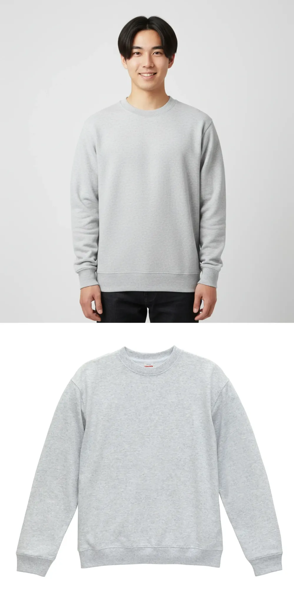 8.8オンス オーセンティック パイル クルーネック スウェット（裏