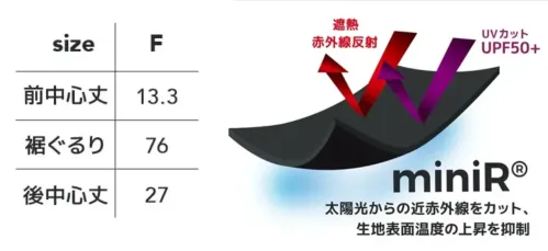 CUC 920003 ミニアール 遮熱タレ ヘルメット用 サイズ／スペック