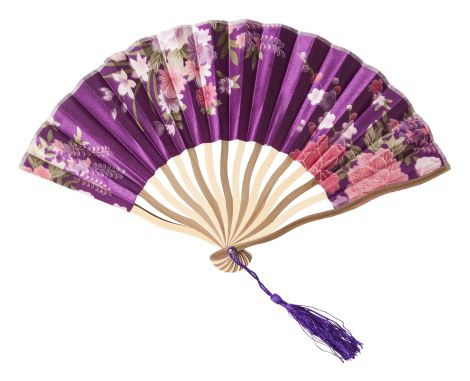 祭り用品jp 花鳥風月 扇子 紫 クリアストーン 祭り用品の専門店