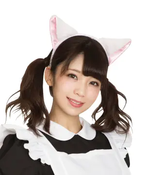 祭り用品jp 猫耳カチューシャ ふせ耳 白 ピンク クリアストーン 祭り用品の専門店 祭り用品jp 猫耳カチューシャ ふせ耳 白 ピンク クリアストーン 祭り用品の専門店