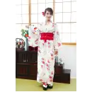 祭り用品jp コスチューム きもの クリアストーン 4560320910572 レディース着物セット 白花