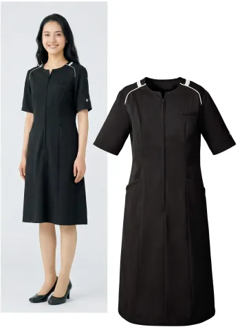 オフィスウェア 半袖ワンピース ユーファクトリー M53401 ワンピース 事務服JP