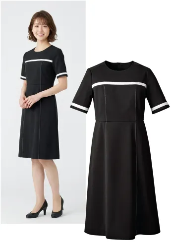 オフィスウェア 半袖ワンピース ユーファクトリー M53411 ワンピース 事務服JP