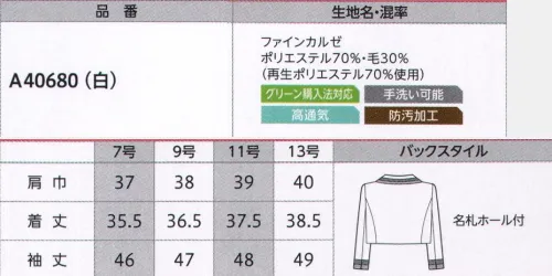 ユーファクトリー A40680 ジャケット Magical Tricolor青と白と赤の魔法お気に入りの色は空の青、雲の白、太陽の赤。私を元気にする魔法の3色を味方にすればどこだって飛んで行ける。今時マリンを意識した最旬トリコロール赤と紺の配色を効かせたジャケットと、白と紺のボーダー使いが清涼感を演出するワンピース。防汚加工付の素材なので、アクティブに着こなせることも魅力。こんなおしゃれなマリンテイストなら、着分が一気に上がりそう。 サイズ／スペック