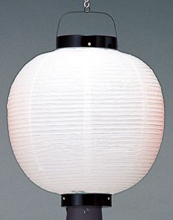 鈴木提灯 B105 提灯 ビニール提灯（装飾用） 15号丸型（白・黒枠） ビニール提灯は、店頭装飾用に最適。飲食店舗などの賑わいを演出するのに欠かさない提灯。
