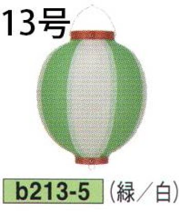 祭り小物 提灯 鈴木提灯 B213-5 ビニール提灯 13号丸型（緑／白） 祭り用品jp