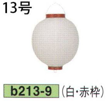 祭り小物 提灯 鈴木提灯 B213-9 ビニール提灯 13号丸型（白・赤枠） 祭り用品jp