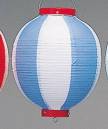 鈴木提灯 B24 提灯 ビニール提灯（装飾用） 10号丸型（青/白） ビニール提灯は、店頭装飾用に最適。飲食店舗などの賑わいを演出するのに欠かさない提灯。