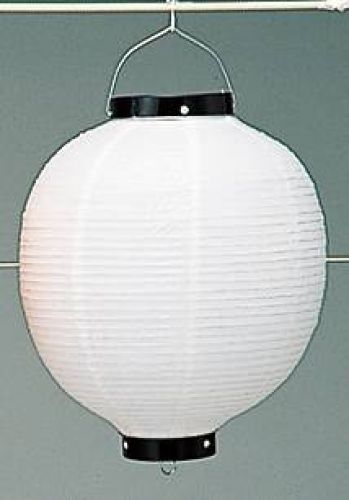 鈴木提灯 B27 提灯 ビニール提灯（装飾用） 10号丸型（白・黒枠） ビニール提灯は、店頭装飾用に最適。飲食店舗などの賑わいを演出するのに欠かさない提灯。