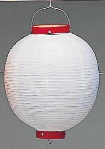 鈴木提灯 B29 提灯 ビニール提灯（装飾用） 10号丸型（白・赤枠） ビニール提灯は、店頭装飾用に最適。飲食店舗などの賑わいを演出するのに欠かさない提灯。
