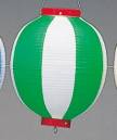 鈴木提灯 B44 提灯 ビニール提灯（装飾用） 9号丸型（緑/白） ビニール提灯は、店頭装飾用に最適。飲食店舗などの賑わいを演出するのに欠かさない提灯。