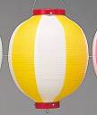 鈴木提灯 B92 提灯 ビニール提灯（装飾用） 13号丸型（黄/白） ビニール提灯は、店頭装飾用に最適。飲食店舗などの賑わいを演出するのに欠かさない提灯。