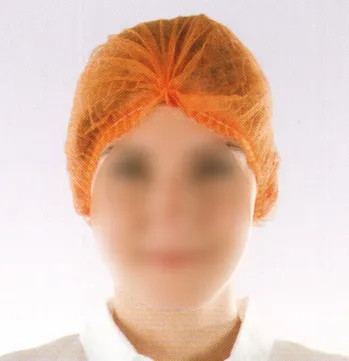 食品工場用 キャップ・帽子 ダック 12104 カラーキャップ（シングル縫い）オレンジ（1000枚入）受注生産 食品白衣jp